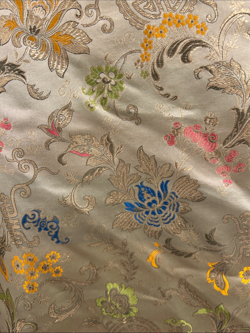 Vintage Neiman Marcus Gold Brocade Floral Mandarin Collar Jacket - Picture 4 of 9